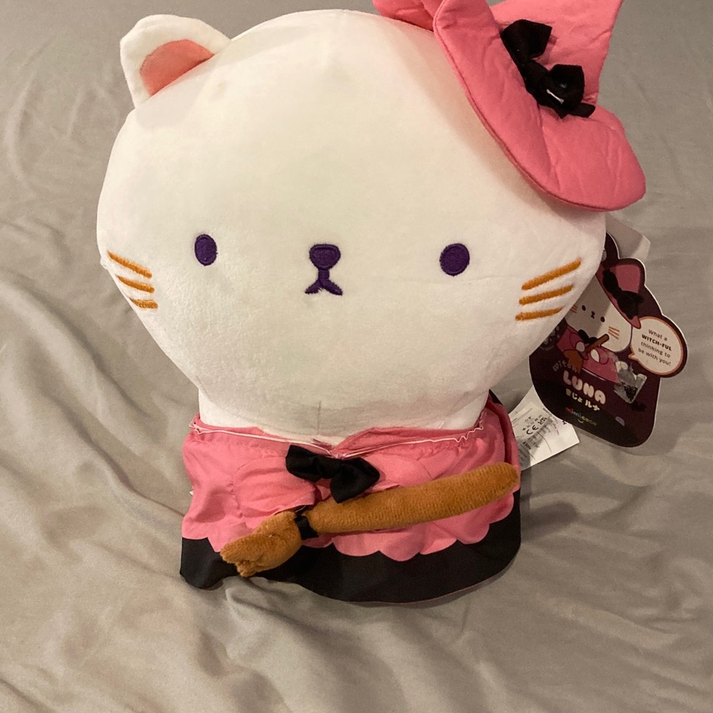 Department 56 Witch Cat Plush - Pink and White